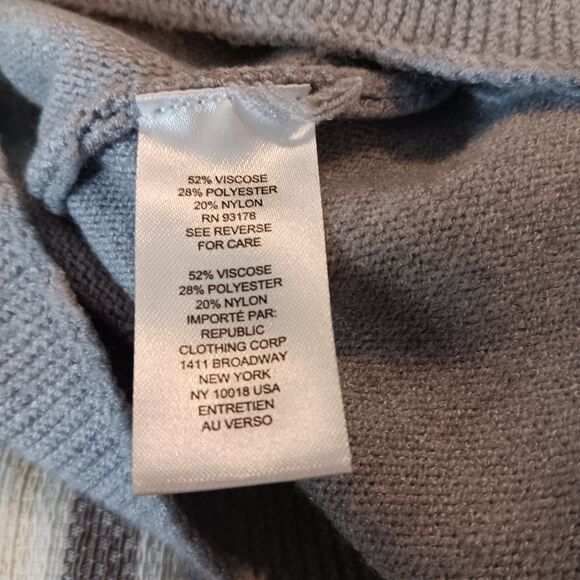 Elie Tahari Mock Neck Cable Knit  Pullover Sweater Long Sleeves Gray Sz L - Picture 12 of 12